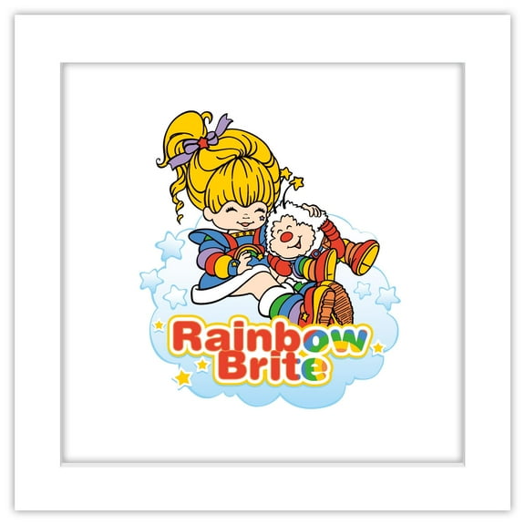 Gallery Pops Rainbow Brite - Rainbow Brite & Twink Cloud Wall Art, White Framed Version