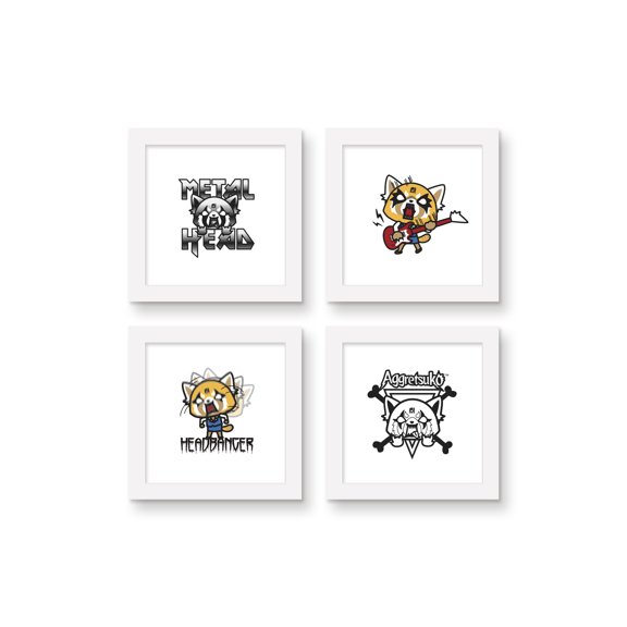 Gallery Pops Sanrio Aggretsuko - Metal Head Wall Art Bundle (4-Pack)