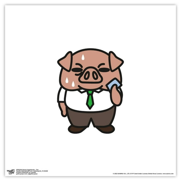 Gallery Pops Sanrio Aggretsuko - Ton Wall Art, Unframed Version, 12" x 12"