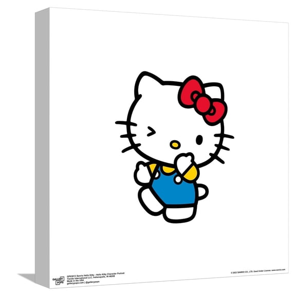 Gallery Pops Sanrio Hello Kitty - Hello Kitty Character Portrait Canvas Wall Art, Unframed Version, 12" x 12"