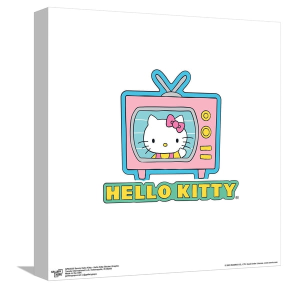 Gallery Pops Sanrio Hello Kitty - Hello Kitty Sticker Graphic Canvas Wall Art, Unframed Version, 12" x 12"