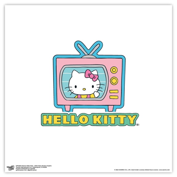Gallery Pops Sanrio Hello Kitty - Hello Kitty Sticker Graphic Wall Art, Unframed Version, 12" x 12"