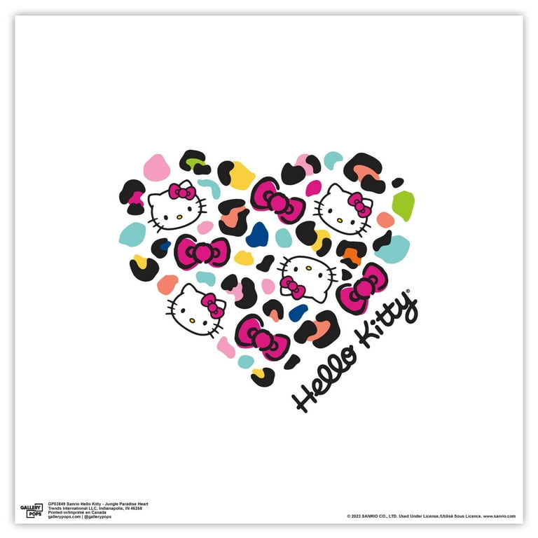 Sanrio Hello Kitty Poster Blue Heart Poster Wall Art Sticky Poster