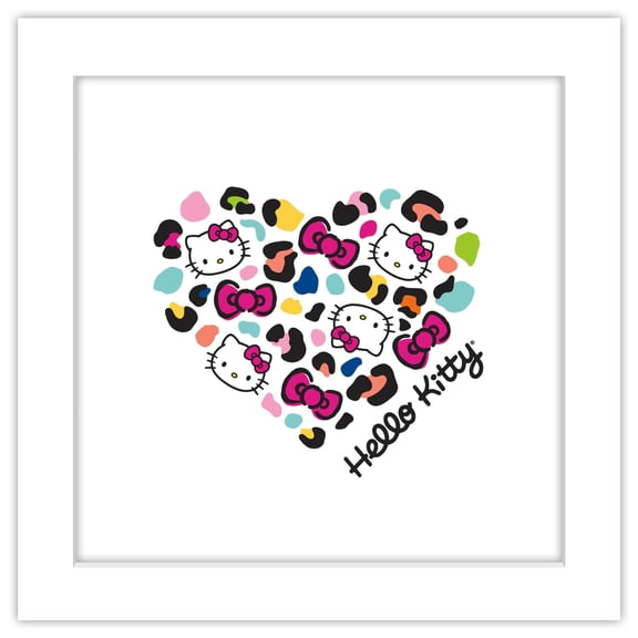 Gallery Pops Sanrio Hello Kitty - Jungle Paradise Heart Wall Art, White Framed Version, 12" x 12"