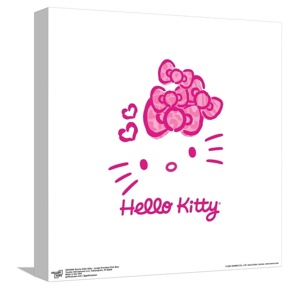 Gallery Pops Sanrio Hello Kitty - Jungle Paradise Pink Bow Canvas Wall Art, Unframed Version, 12" x 12"