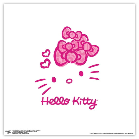 Gallery Pops Sanrio Hello Kitty - Jungle Paradise Pink Bow Wall Art, Unframed Version, 12" x 12"