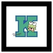 Gallery Pops Sanrio Keroppi - College Letter Wall Art, Black Framed Version, 12" x 12"