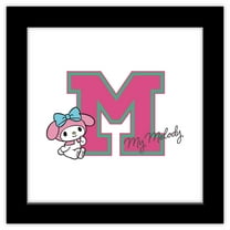 Gallery Pops Sanrio My Melody - College Letter Wall Art, Black Framed Version, 12" x 12"