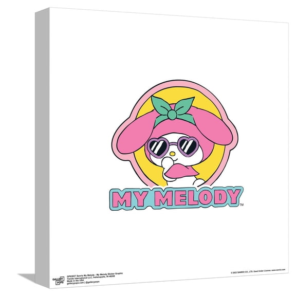 Gallery Pops Sanrio My Melody - My Melody Sticker Graphic Canvas Wall Art, Unframed Version, 12" x 12"