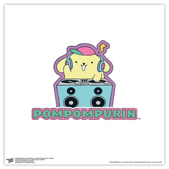 Gallery Pops Sanrio Pompompurin - Pompompurin Sticker Graphic Wall Art, Unframed Version, 12" x 12"