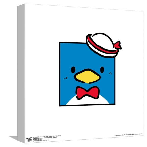 Gallery Pops Sanrio Tuxedo Sam - Tuxedo Sam Happy Face Canvas Wall Art, Unframed Version, 12" x 12"
