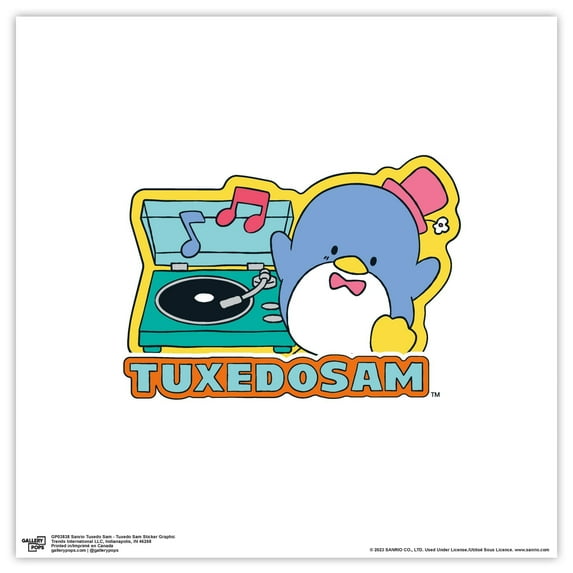 Gallery Pops Sanrio Tuxedo Sam - Tuxedo Sam Sticker Graphic Wall Art, Unframed Version, 12" x 12"