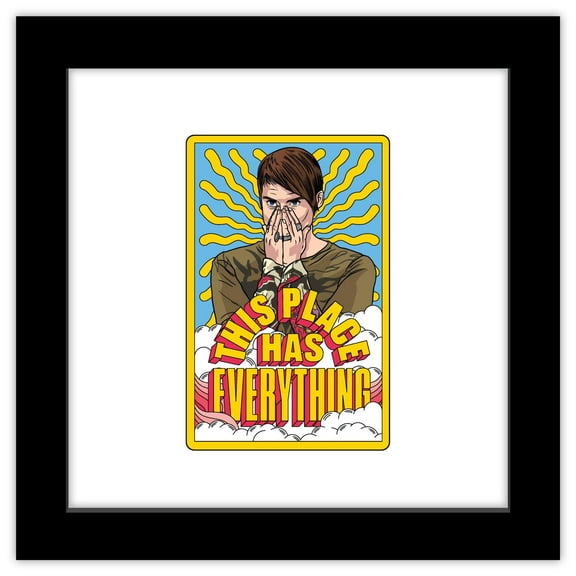 Gallery Pops Saturday Night Live - Stefon This Place Has Everything Illustration Wall Art, Black Framed Version, 12" x 12"
