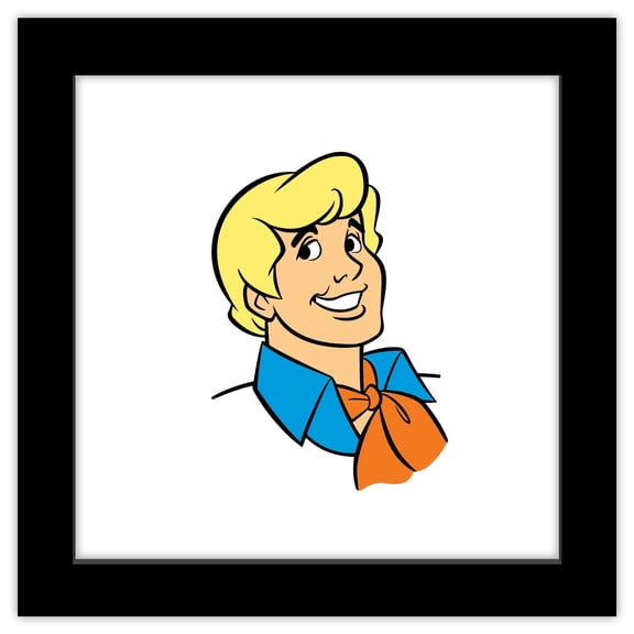 Gallery Pops Scooby-Doo - Fred Headshot Wall Art, Black Framed Version, 12" x 12"