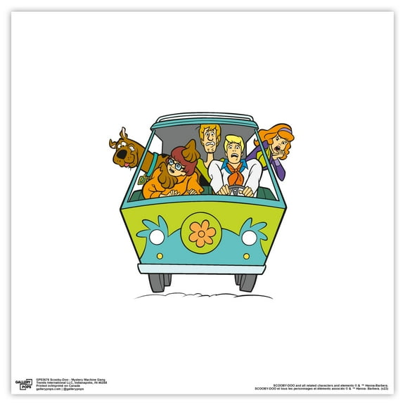 Gallery Pops Scooby-Doo - Mystery Machine Gang Wall Art, Unframed Version, 12" x 12"