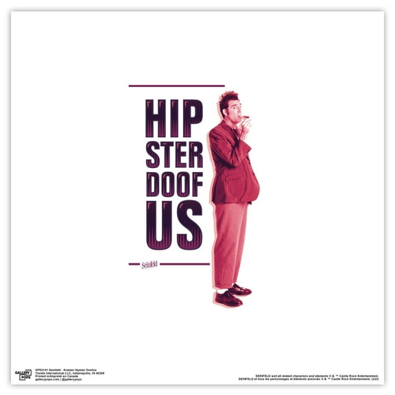 Gallery Pops Seinfeld - Kramer Hipster Doofus Wall Art, Unframed Version, 12" x 12"