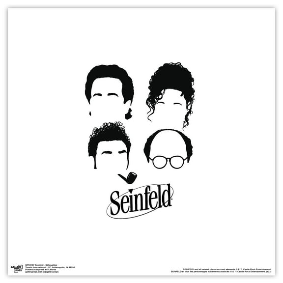 Gallery Pops Seinfeld - Silhouettes Wall Art, Unframed Version, 12" x 12"