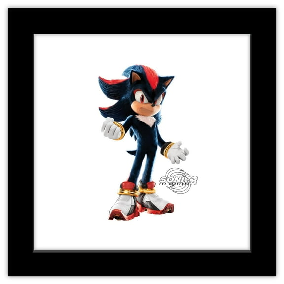 Gallery Pops Sonic the Hedgehog 3 - Shadow Character Wall Art, Black Framed Version, 12" x 12"