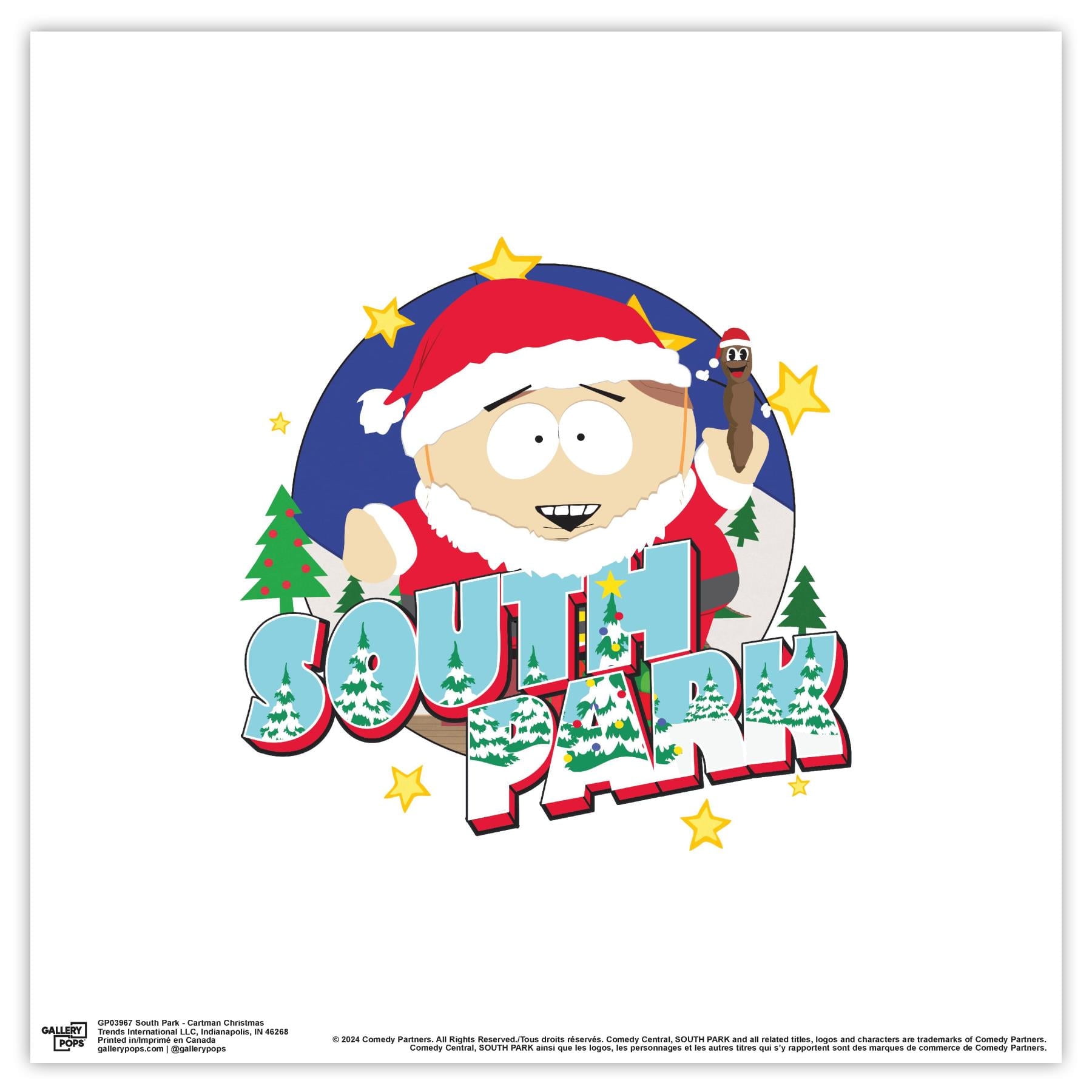 Gallery Pops South Park - Cartman Christmas Wall Art, White Framed Version,  12\, image size:1800x1800