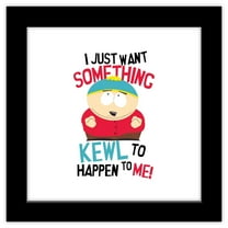 Gallery Pops South Park - Cartman Kewl Wall Art, Black Framed Version, 12" x 12"