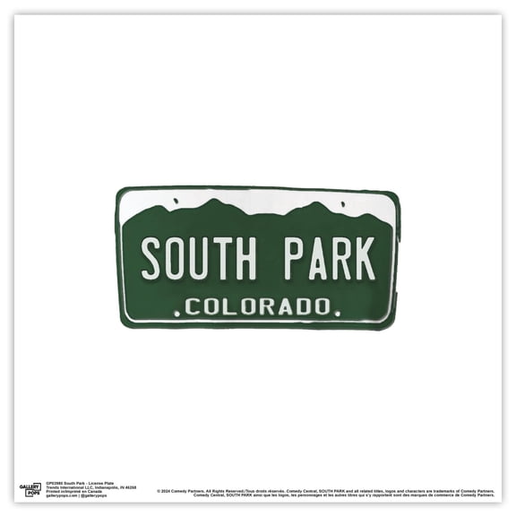 Gallery Pops South Park - License Plate Wall Art, Unframed Version, 12" x 12"