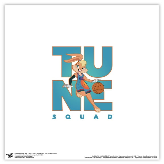Gallery Pops Space Jam: A New Legacy - Lola Bunny Tune Squad Graphic Wall Art, Unframed Version, 12" x 12"