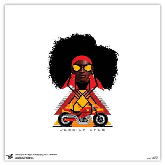 Gallery Pops Spider-Man: Across the Spider-Verse - Jessica Drew Portrait Wall Art, Unframed Version, 12" x 12"