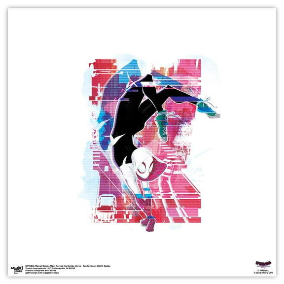 Gallery Pops Spider-Man: Across the Spider-Verse - Spider-Gwen Glitch Wall Art, Unframed Version, 12" x 12"