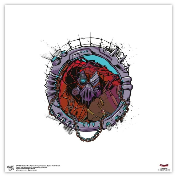 Gallery Pops Spider-Man: Across the Spider-Verse - Spider-Punk Thrash Wall Art, Unframed Version, 12" x 12"