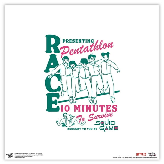 Gallery Pops Squid Game - 10 Minutes To Survive Wall Art, Unframed Version, 12" x 12"