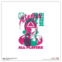 Gallery Pops Squid Game - Attention All Players Duotone Wall Art, Unframed Version, 12" x 12"