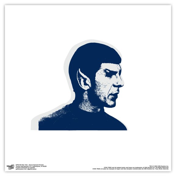 Gallery Pops Star Trek - Spock Stylized Portrait Wall Art, Unframed Version, 12" x 12"