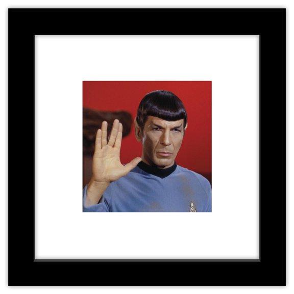 Gallery Pops Star Trek - Spock Vulcan Salute Photo Still Wall Art, Black Framed Version, 12" x 12"