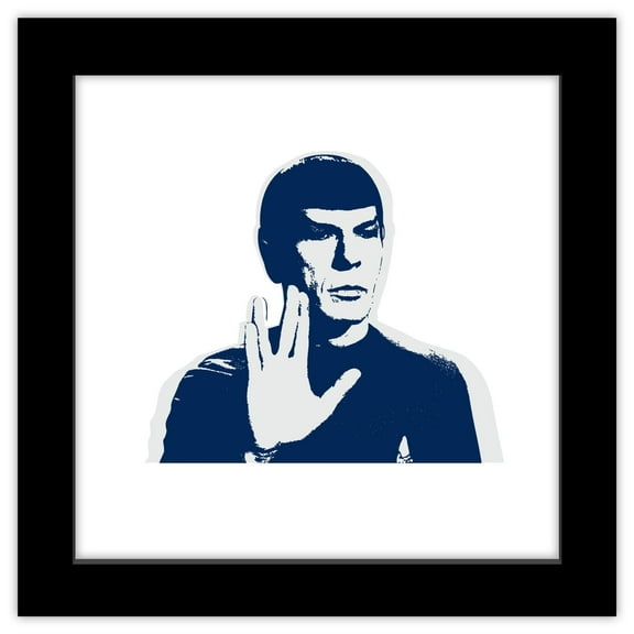 Gallery Pops Star Trek - Spock Vulcan Salute Stylized Portrait Wall Art, Black Framed Version, 12" x 12"