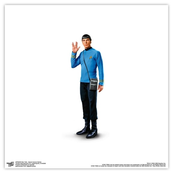 Gallery Pops Star Trek - Spock Vulcan Salute Wall Art, Unframed Version, 12" x 12"