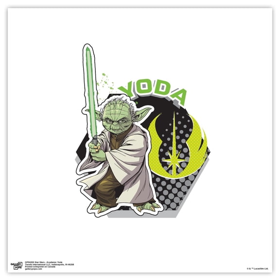 Gallery Pops Star Wars - Academic Yoda Wall Art, Unframed Version, 12" x 12"