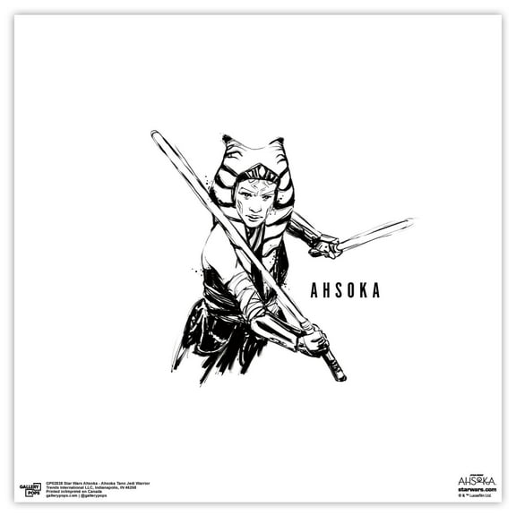Gallery Pops Star Wars: Ahsoka - Ahsoka Tano Jedi Warrior Wall Art, Unframed Version, 12" x 12"