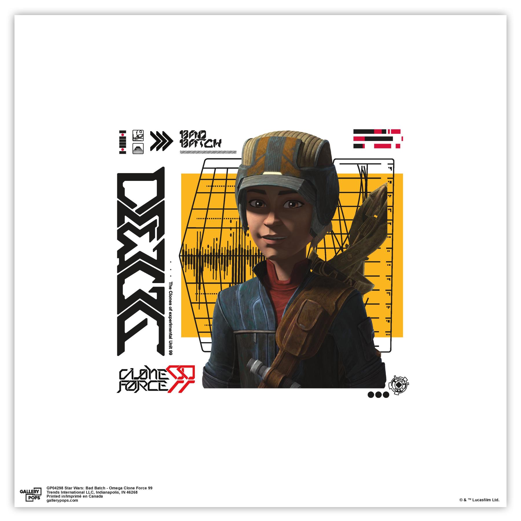 Gallery Pops Star Wars Bad Batch Omega Clone Force 99 Wall Art