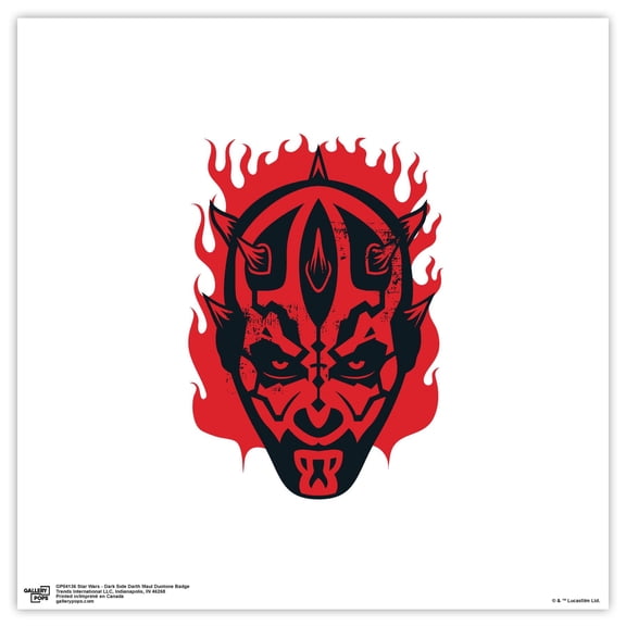 Gallery Pops Star Wars - Dark Side Darth Maul Duotone Badge Wall Art, Unframed Version, 12" x 12"