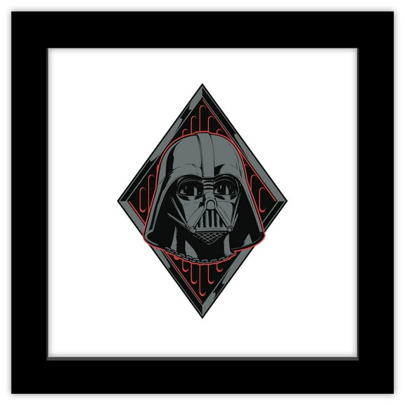 Gallery Pops Star Wars - Dark Side Darth Vader Badge Wall Art, Black Framed Version, 12" x 12"