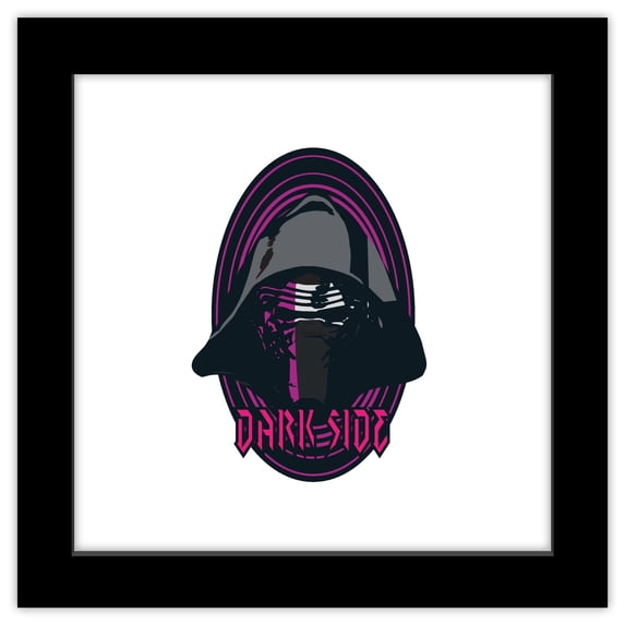 Gallery Pops Star Wars - Dark Side Kylo Ren Badge Wall Art, Black Framed Version, 12" x 12"