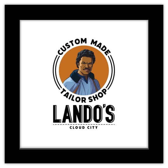 Gallery Pops Star Wars - Humor Lando's Tailor Shop Wall Art, Black Framed Version, 12" x 12"