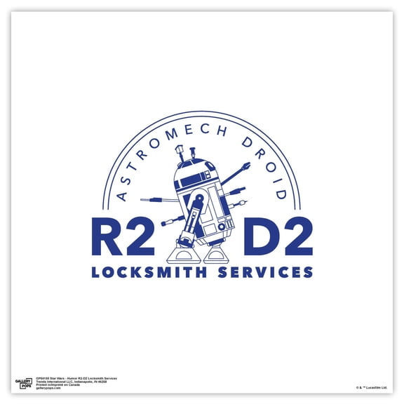 Gallery Pops Star Wars - Humor R2-D2 Locksmith Services Wall Art, Unframed Version, 12" x 12"