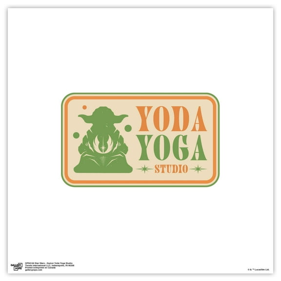 Gallery Pops Star Wars - Humor Yoda Yoga Studio Wall Art, Unframed Version, 12" x 12"