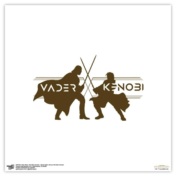 Gallery Pops Star Wars: Obi-Wan Kenobi - Darth Vader Vs. Obi-Wan Kenobi Wall Art, Unframed Version, 12" x 12"