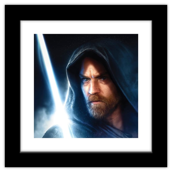 Gallery Pops Star Wars: Obi-Wan Kenobi - Lightsaber Painting Wall Art, Black Framed Version, 12" x 12"