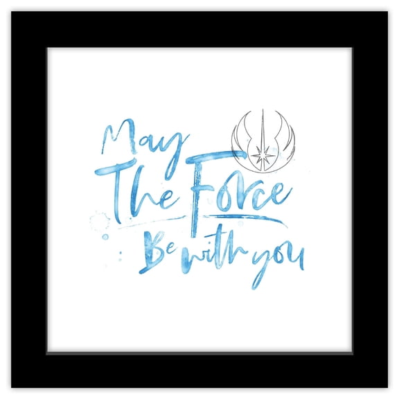 Gallery Pops Star Wars: Obi-Wan Kenobi - May The Force Be With You Wall Art, Black Framed Version, 12" x 12"