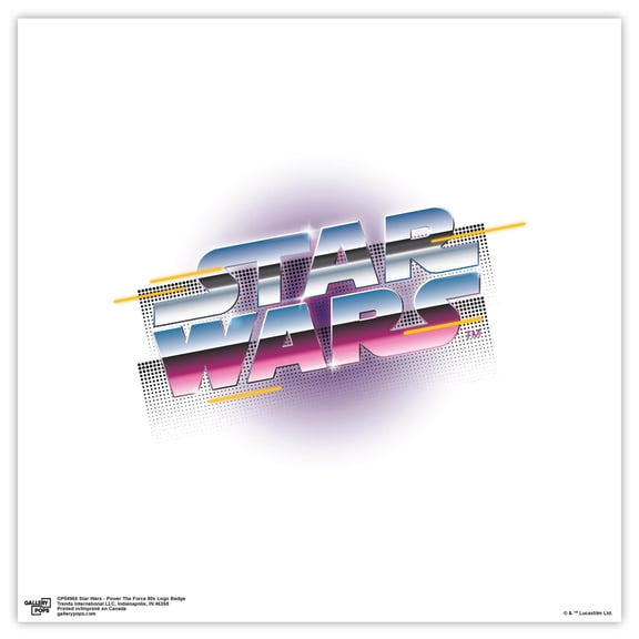 Gallery Pops Star Wars - Power The Force 80s Logo Badge Wall Art, Unframed Version, 12" x 12"