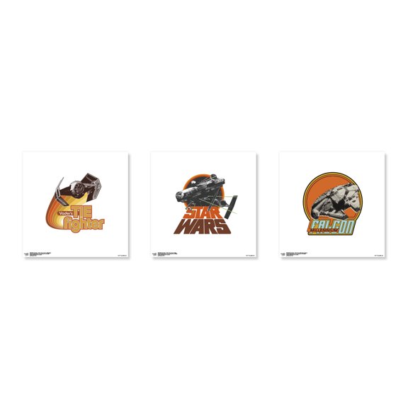 Gallery Pops Star Wars - Retro Spacecraft Wall Art Bundle (3-Pack)