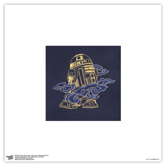 Gallery Pops Star Wars: Saga - Asian Art Collection R2-D2 Wall Art, Unframed Version, 12" x 12"